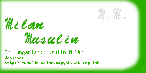 milan musulin business card